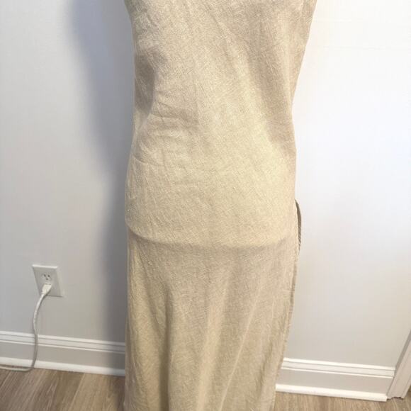 Solid & Striped x Sloane Stephens The Elizabeth Linen Dress Metallic Chrome New - Picture 4 of 13